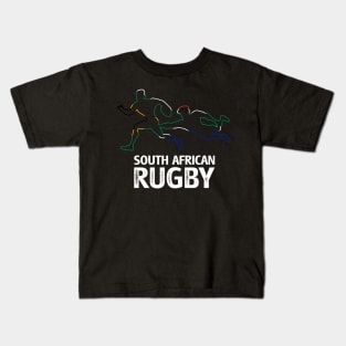 South African Rugby with South Africa Flag Colors Kids T-Shirt